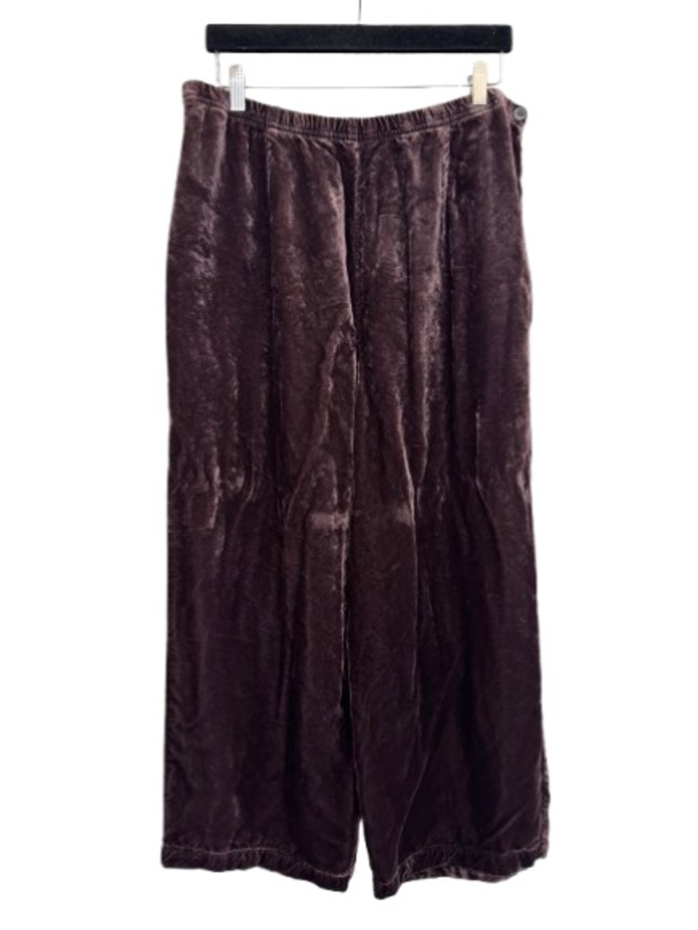 J. Jill Plum Rayon Crushed Velvet Wide Leg Pants Petite High Rise Boho